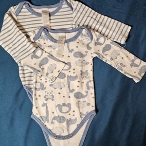 Charming Blue and Cream Kids Bodysuit Duo